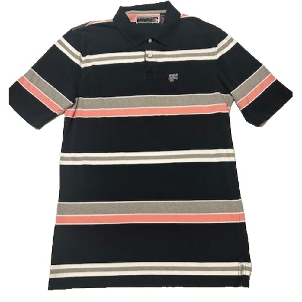 Enyce Clothing Mens‎ Y2K Black/Pink Striped Short Sleeve 90's Polo - Size 3XL